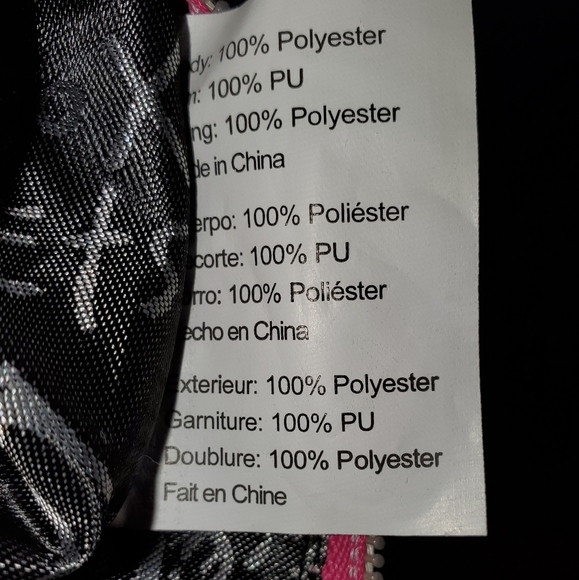 Betsey Johnson Floral Fabric & Pink  Faux Leather Cosmetic Bag - Picture 8 of 9